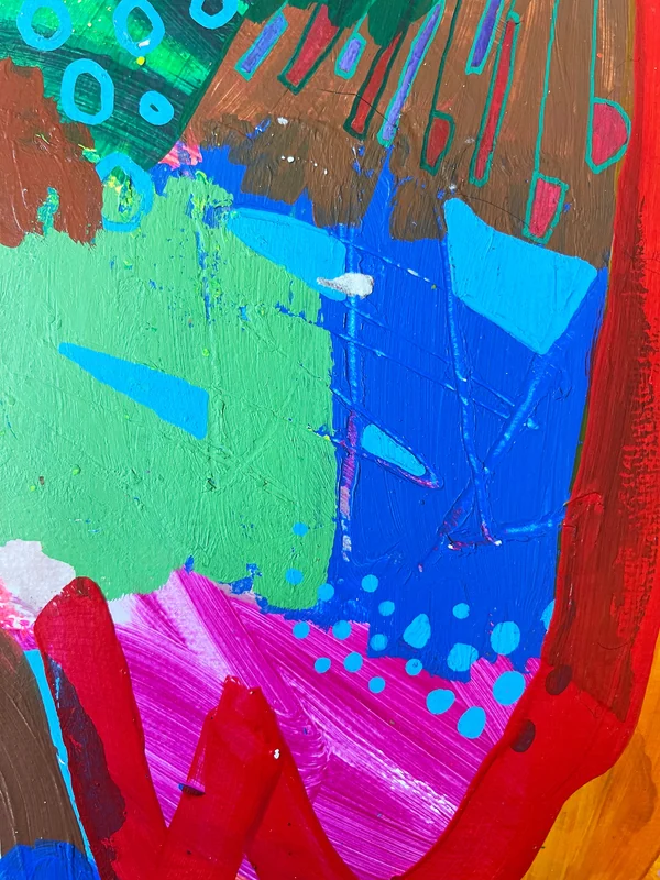 View Mixed Media Art on Paper, Abstract Painting, Colorful Wall Art, Original Intuitive Art