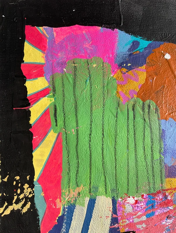 View Mixed Media Art on Paper, Abstract Painting, Colorful Wall Art, Original Intuitive Art