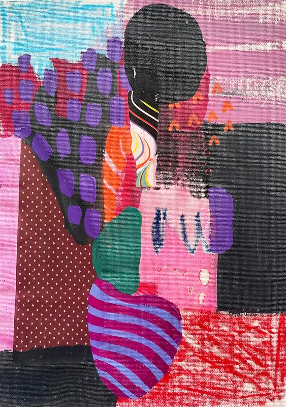 View Mixed Media Art on Paper, Abstract Painting, Colorful Wall Art, Original collage Intuitive Art