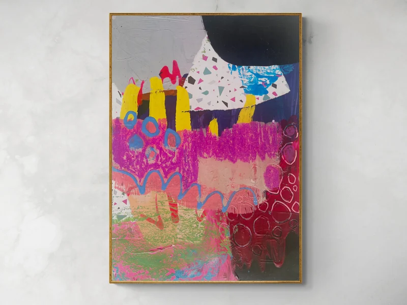 Mixed Media Art on Paper, Abstract Painting, Colorful Wall Art, Original Intuitive Art