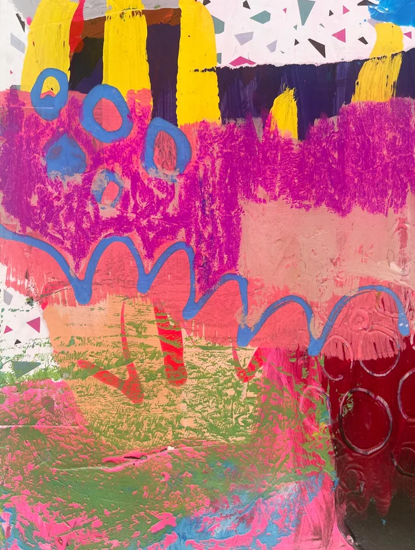 View Mixed Media Art on Paper, Abstract Painting, Colorful Wall Art, Original Intuitive Art