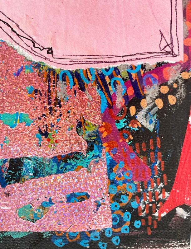 View Mixed Media Art on Paper, Abstract Painting, Colorful Wall Art, Original Intuitive Art