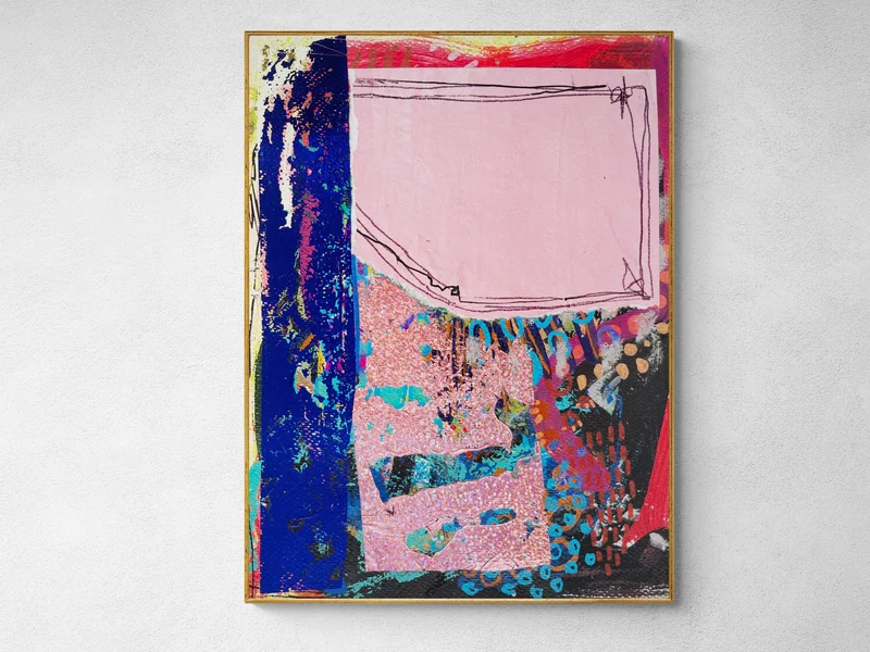 Mixed Media Art on Paper, Abstract Painting, Colorful Wall Art, Original Intuitive Art