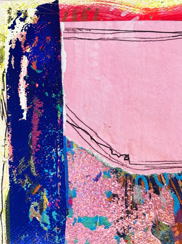 View Mixed Media Art on Paper, Abstract Painting, Colorful Wall Art, Original Intuitive Art