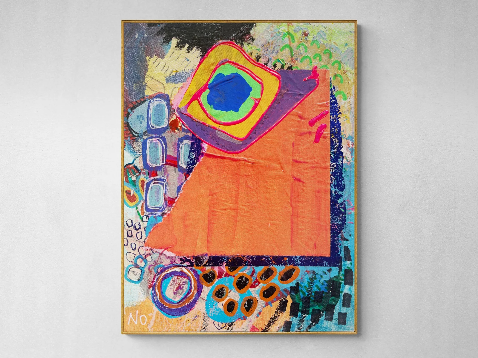 Tiny Abstract Mixed Media Wall Art on Paper, Contemporary Painting, Colorful Artwork, Original Intuitive Art, Acrylic Painting, Art Journal