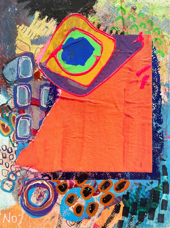 View Tiny Abstract Mixed Media Wall Art on Paper, Contemporary Painting, Colorful Artwork, Original Intuitive Art, Acrylic Painting, Art Journal
