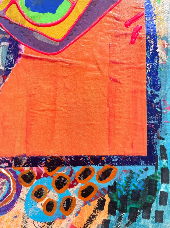 View Tiny Abstract Mixed Media Wall Art on Paper, Contemporary Painting, Colorful Artwork, Original Intuitive Art, Acrylic Painting, Art Journal