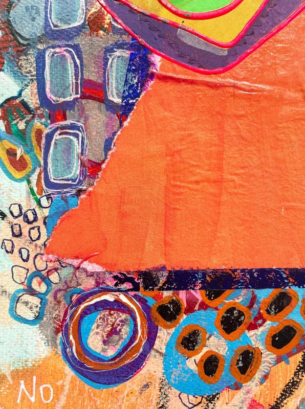 View Tiny Abstract Mixed Media Wall Art on Paper, Contemporary Painting, Colorful Artwork, Original Intuitive Art, Acrylic Painting, Art Journal