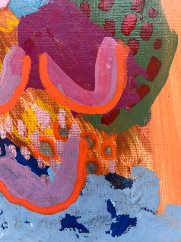View Abstract Painting Canvas Wall Art, Original Artwork, Colorful Expressive Gallery Wall Print, Vibrant Modern Wall Decor, Quirky Abstract Art