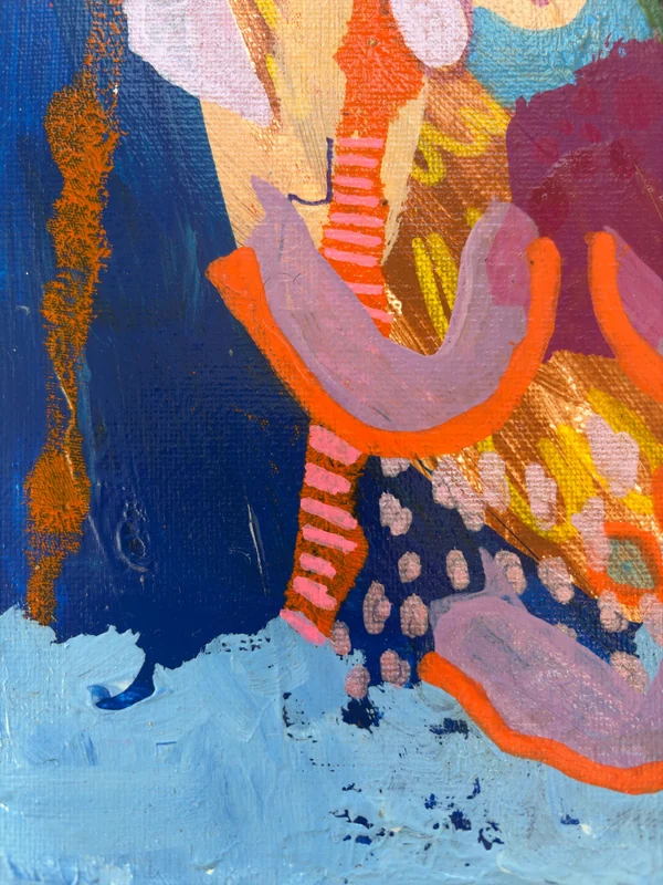 View Abstract Painting Canvas Wall Art, Original Artwork, Colorful Expressive Gallery Wall Print, Vibrant Modern Wall Decor, Quirky Abstract Art
