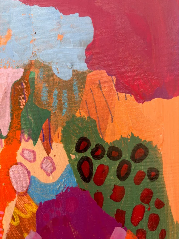 View Abstract Painting Canvas Wall Art, Original Artwork, Colorful Expressive Gallery Wall Print, Vibrant Modern Wall Decor, Quirky Abstract Art