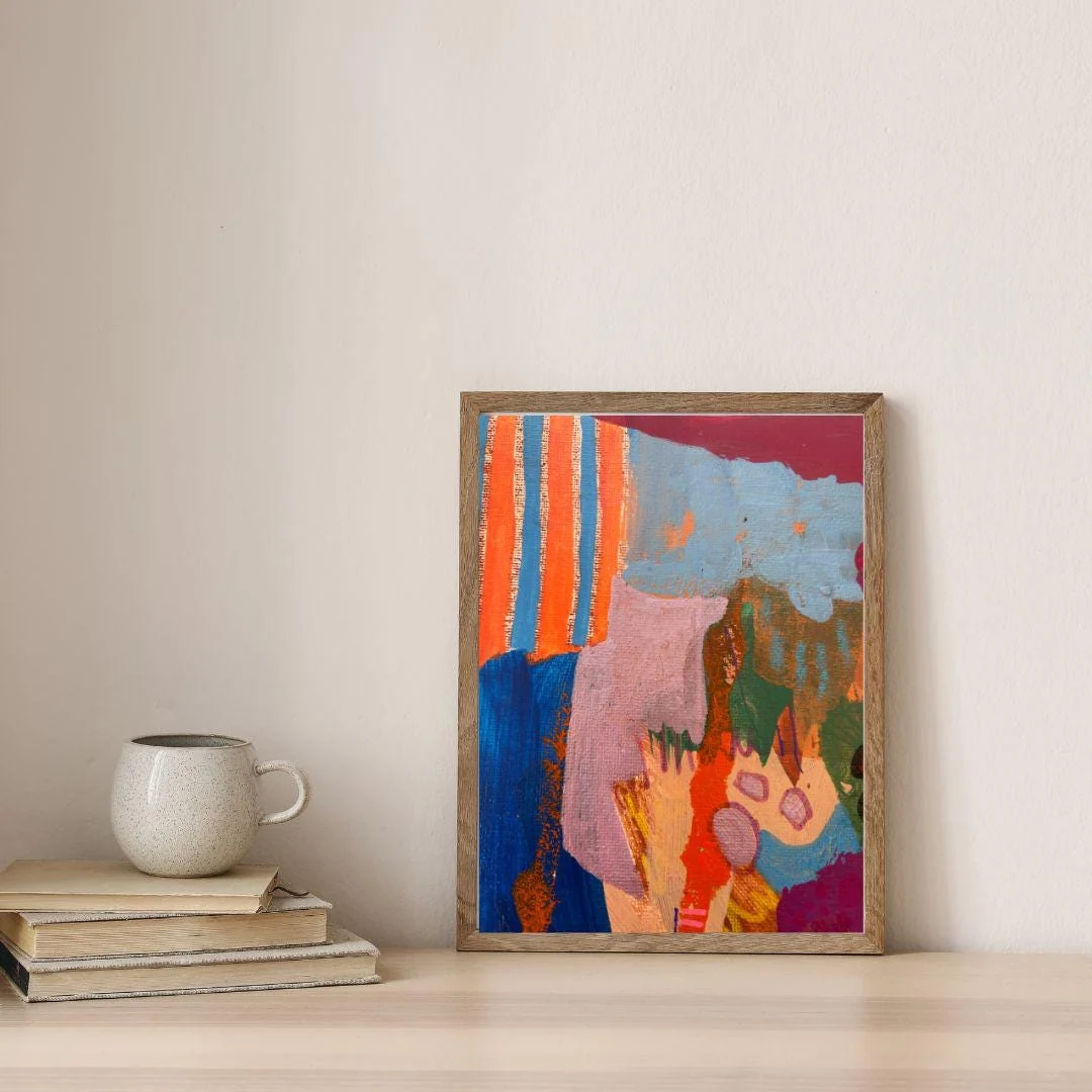 Abstract Painting Canvas Wall Art, Original Artwork, Colorful Expressive Gallery Wall Print, Vibrant Modern Wall Decor, Quirky Abstract Art