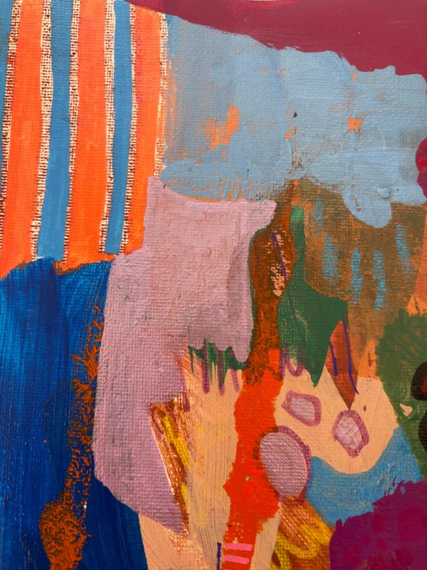 View Abstract Painting Canvas Wall Art, Original Artwork, Colorful Expressive Gallery Wall Print, Vibrant Modern Wall Decor, Quirky Abstract Art