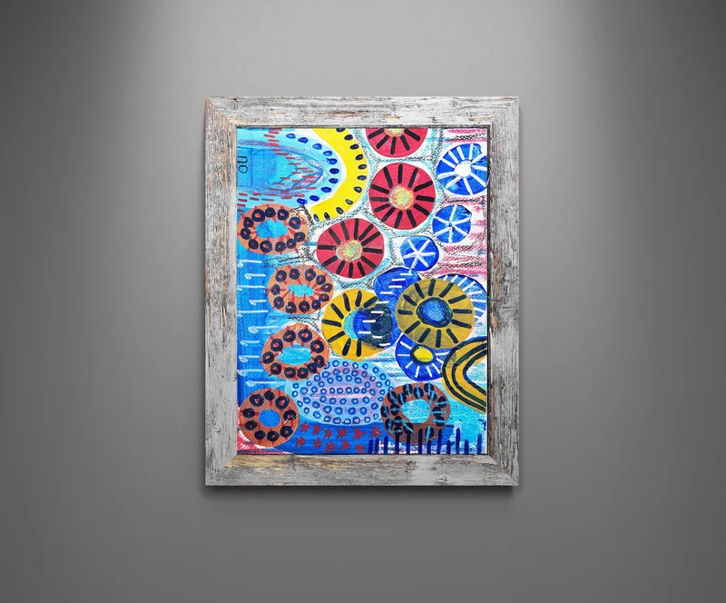 View Unique Original Abstract Wall Art on Paper - Art Journal Page - Mixed Media Painting on Paper