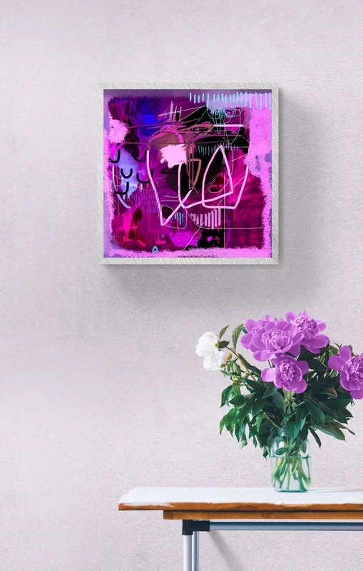 View Neon Fracture | Abstract magenta digital art for download