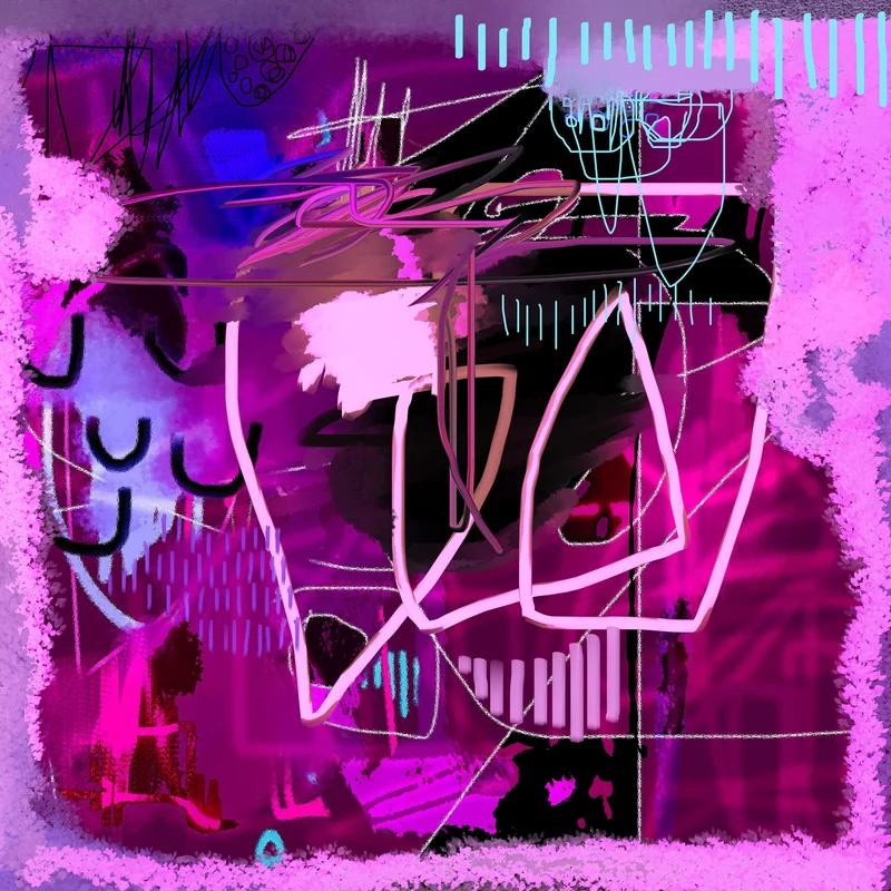 Neon Fracture | Abstract magenta digital art for download