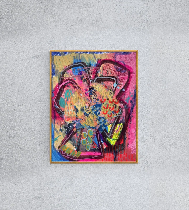 View Original Colorful Abstract Wall Art - Mixed Media Art - Wall Art on Paper - Intuitive Art - Abstract Expressionist Painting