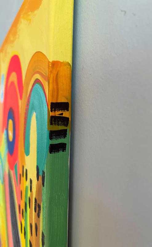 View Neon Jungle Abstract Wall Art - Large Art on Canvas - Colorful Painting on Canvas - Unique Piece