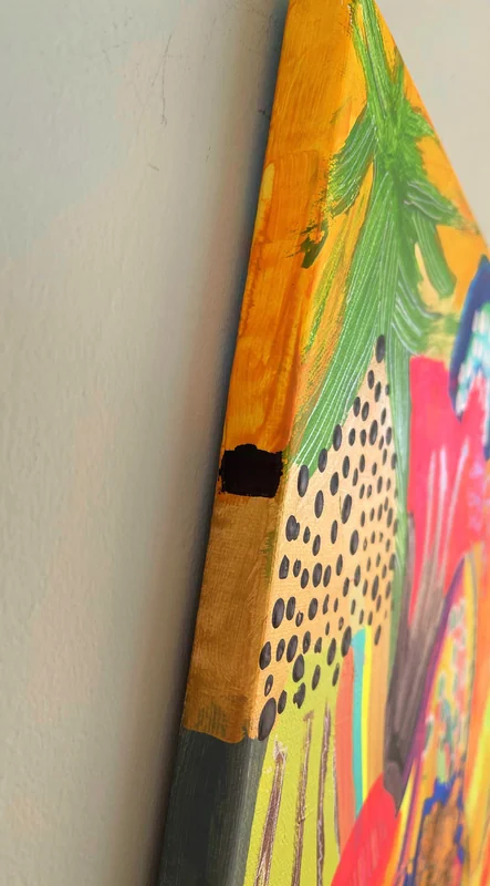 View Neon Jungle Abstract Wall Art - Large Art on Canvas - Colorful Painting on Canvas - Unique Piece