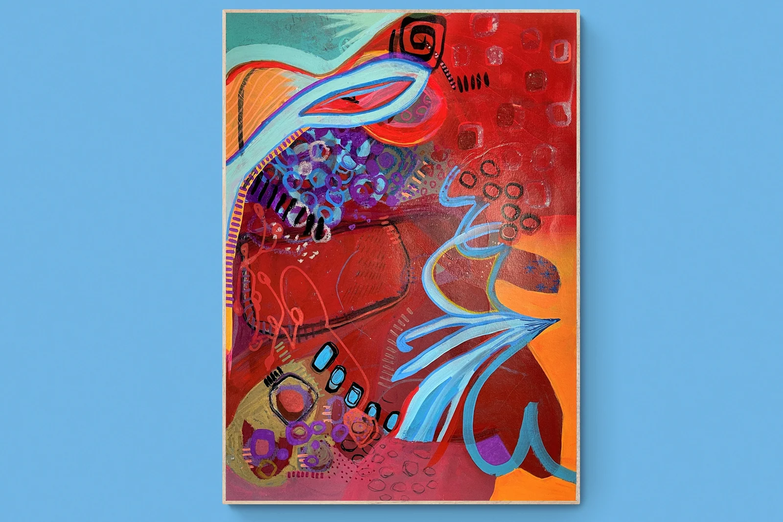 Colorful Intuitive Wall Art - Mixed Media Abstract- Sunset Abstraction - Contemporary Abstract