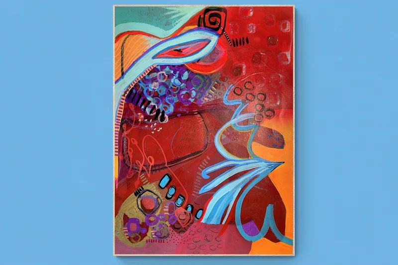 Colorful Intuitive Wall Art - Mixed Media Abstract- Sunset Abstraction - Contemporary Abstract