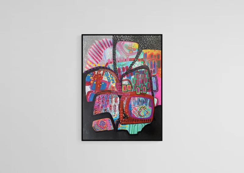 Colorful Abstract Mixed Media Artwork - Unique Wall Art - Floral Art - Mixed Media Wall Art on Paper